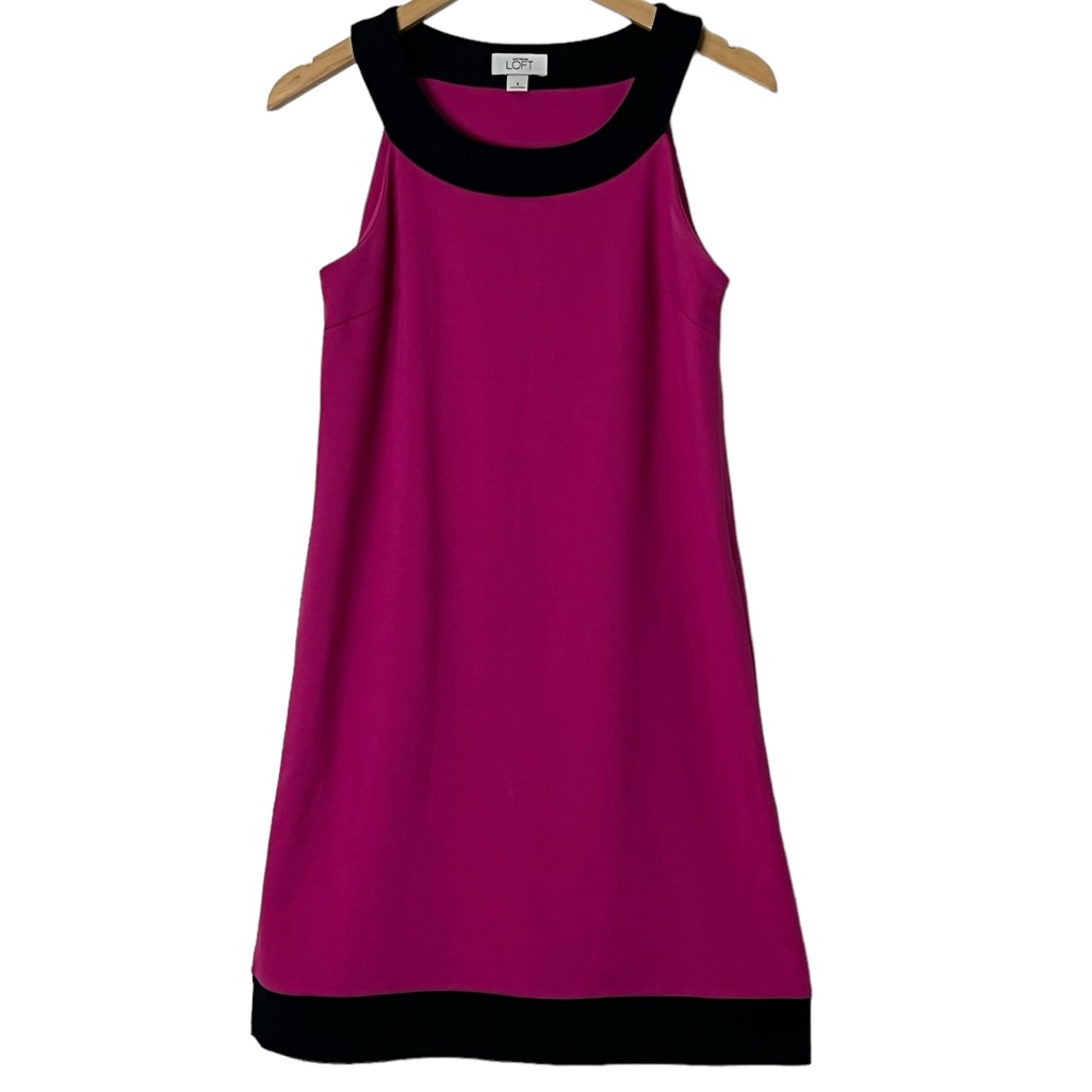 Ann Taylor Loft | Pink Sleeveless Scoop Neck Shift Dress Size 4